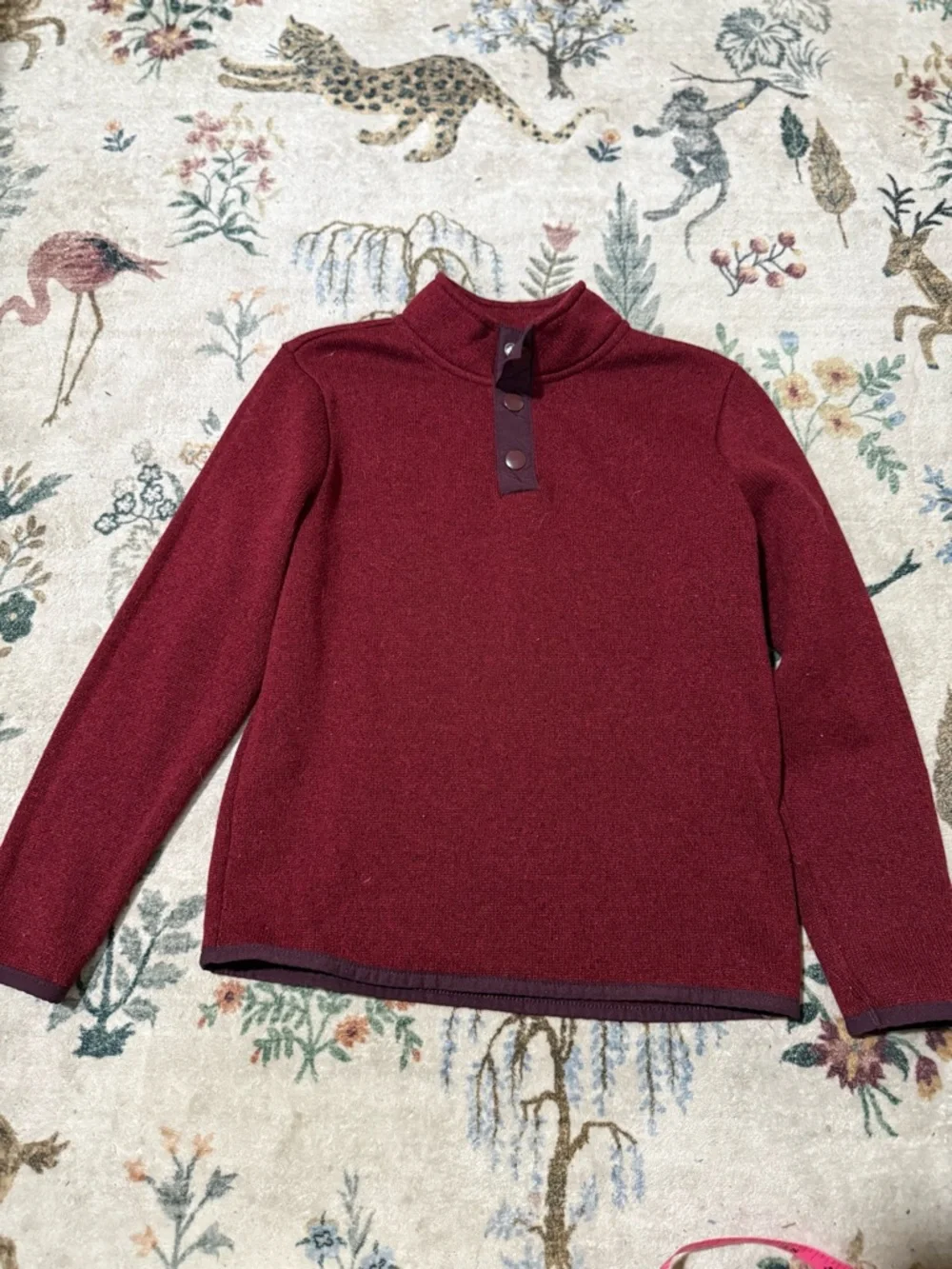 Old Navy Men's Burgundy Zip-Front Mock Neck Sweater